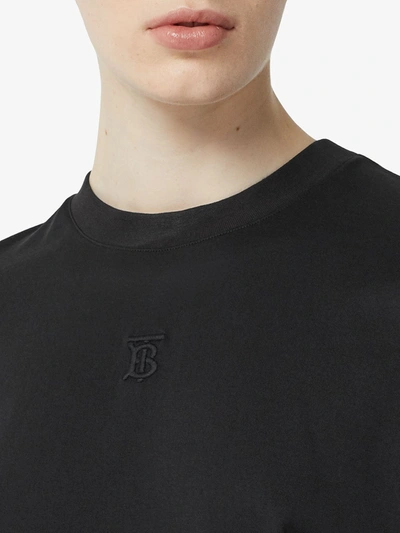 Shop Burberry Monogram Motif Cotton T-shirt In Black