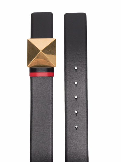 Shop Valentino Maxi Stud Reversible Belt In Black