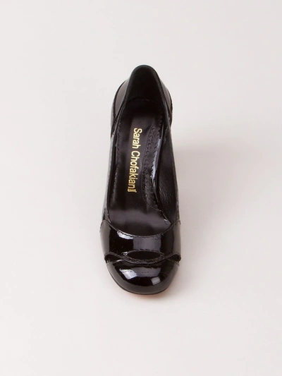 Sarah Chofakian Chunky Heel Pumps In Black