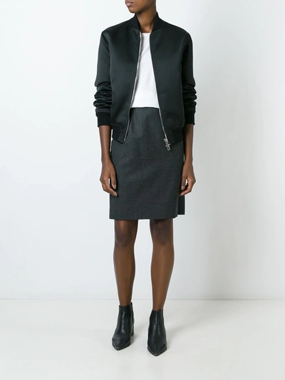 Pre-owned Saint Laurent Straight Midi Skirt In Grey