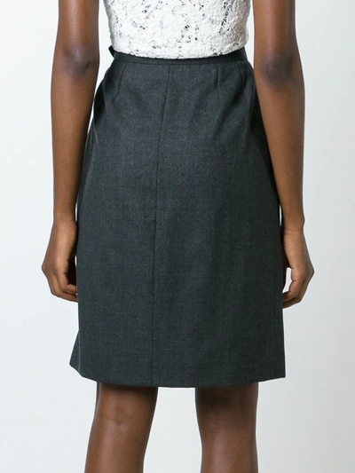 Pre-owned Saint Laurent Straight Midi Skirt In Grey
