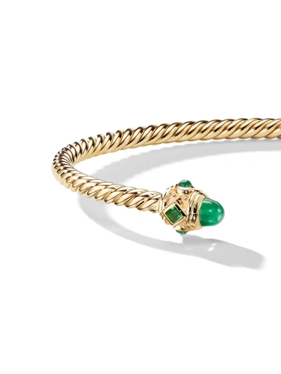 David Yurman 18kt Yellow Gold Renaissance Emerald Cuff In 88fem
