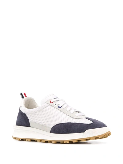 Thom Browne Tech Runner In Fine Kid Suede In White
