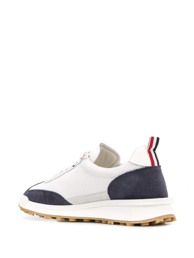 Thom Browne Tech Runner In Fine Kid Suede In White