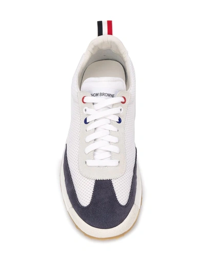 Thom Browne Tech Runner In Fine Kid Suede In White