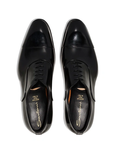 Shop Santoni Leather Oxford Shoes In Black