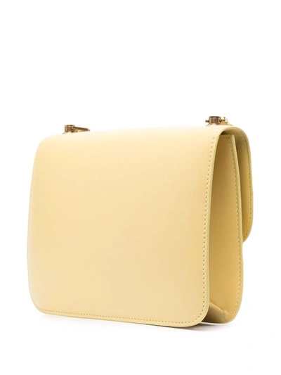 Saint Laurent Yellow Carré Leather Cross Body Bag In Yellow