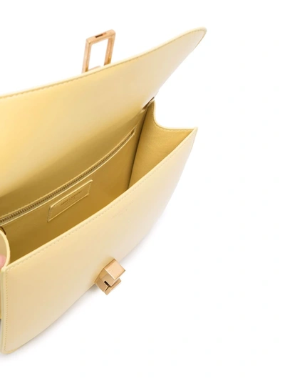 Saint Laurent Yellow Carré Leather Cross Body Bag In Yellow