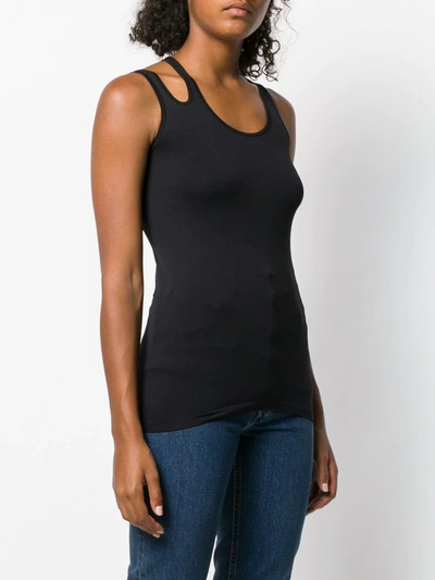 Shop Helmut Lang Cut-out Strap Tank Top In Black