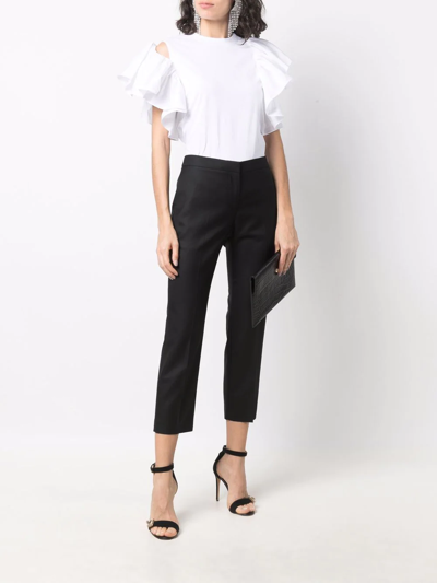 Alexander Mcqueen Tailored Cropped Trousers In Black