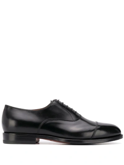 Shop Santoni Leather Oxford Shoes In Black