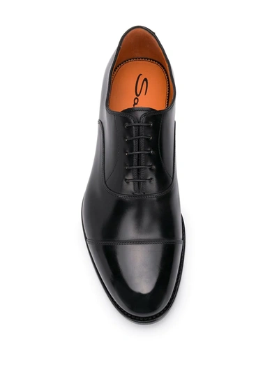 Shop Santoni Leather Oxford Shoes In Black