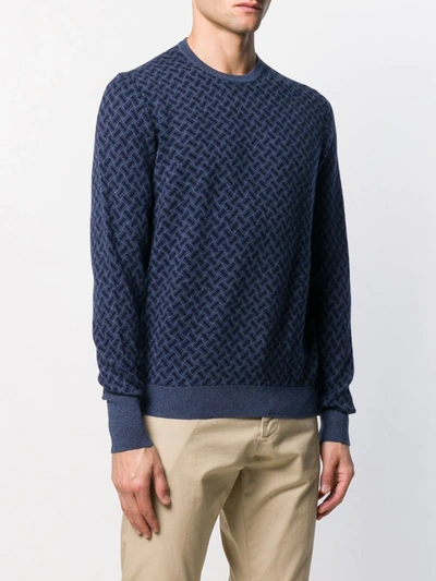 Shop Drumohr Crew-neck Cashmere Sweater In Blue