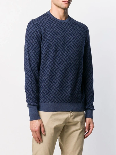 Drumohr Long Sleeve Biscottino Sweater In Blue