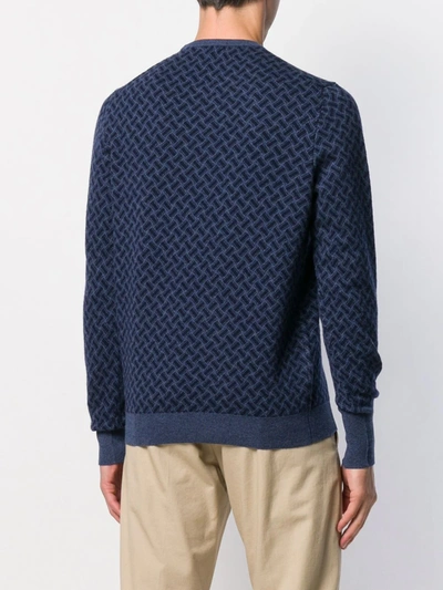 Drumohr Long Sleeve Biscottino Sweater In Blue