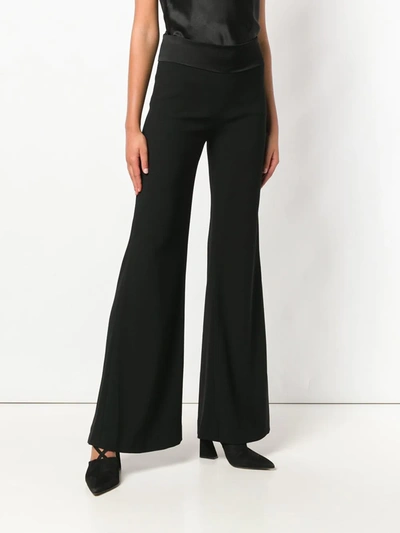 Shop Galvan High Waist Flared Trousers In Black