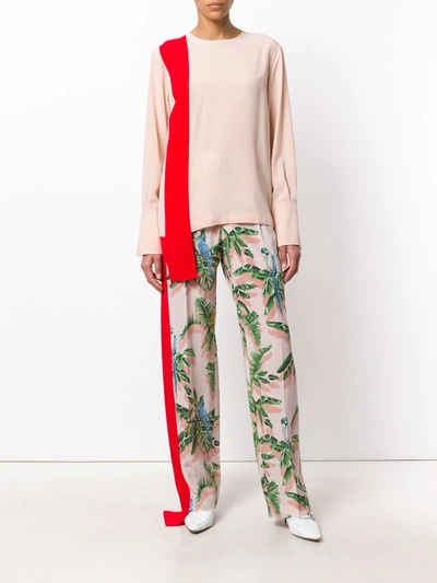 Shop Stella Mccartney Tropical Print Trousers In Pink ,multicolour