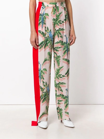 Shop Stella Mccartney Tropical Print Trousers In Pink ,multicolour