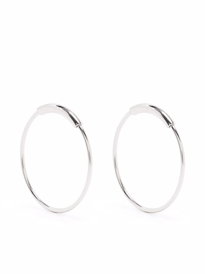 Shop Maria Black Basic 19 Hoop Earrings In Silver