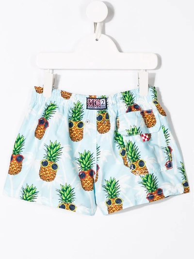 Shop Mc2 Saint Barth Pineapple Print Swim Shorts In Blue