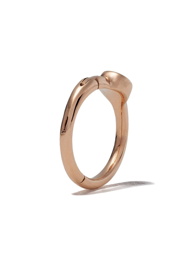 Shop White Bird 18kt Rose Gold Justine Single Hoop Earring