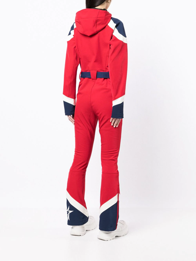 Shop Perfect Moment Allos Hooded Snowsuit In Red