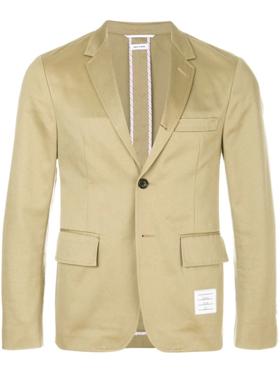 Shop Thom Browne 4-bar Unconstructed Single-breasted Jacket In Neutrals