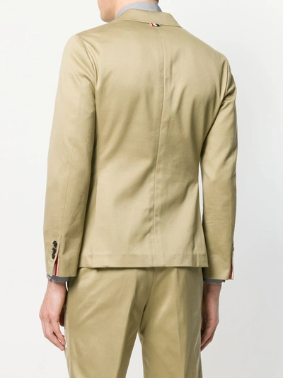 Shop Thom Browne 4-bar Unconstructed Single-breasted Jacket In Neutrals