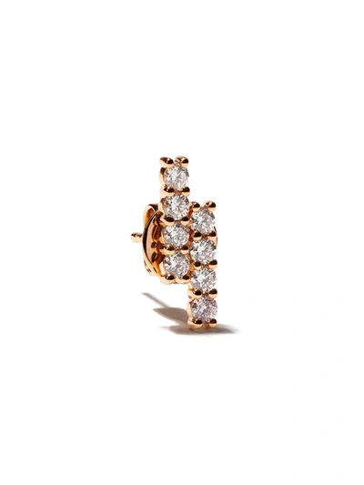 Shop Alinka 18kt Rose Gold Riviera Diamond Stud Earring