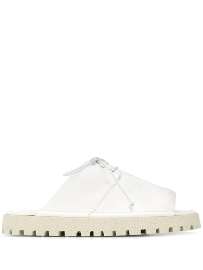 Shop Marsèll Lace-up Detail Sandals In White