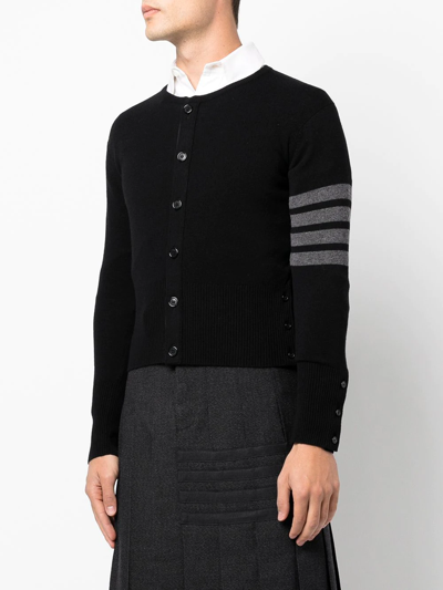 Shop Thom Browne 4-bar Stripe Button-up Cardigan In Schwarz