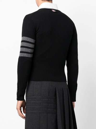 Shop Thom Browne 4-bar Stripe Button-up Cardigan In Schwarz