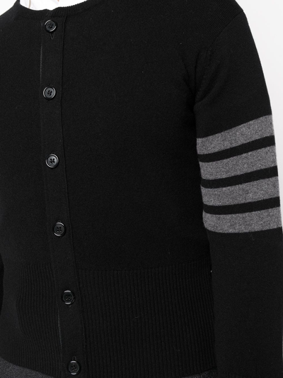 Shop Thom Browne 4-bar Stripe Button-up Cardigan In Schwarz