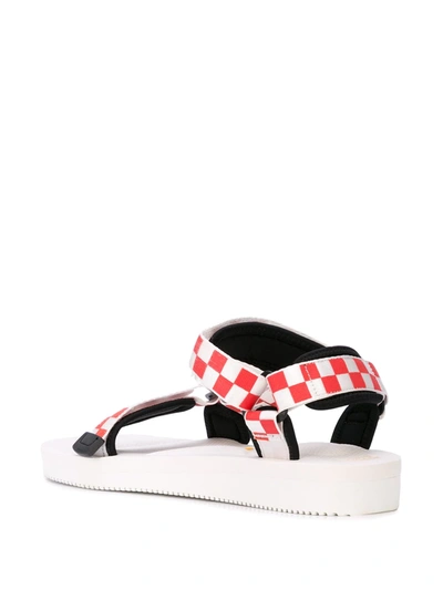 Shop Suicoke Check Print Sandals In Red