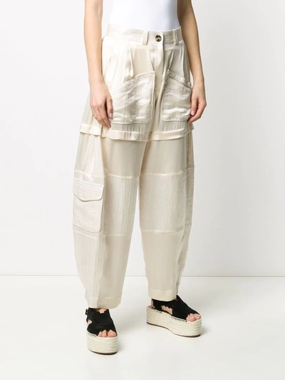 Shop Lanvin Wide-leg Trousers In Neutrals