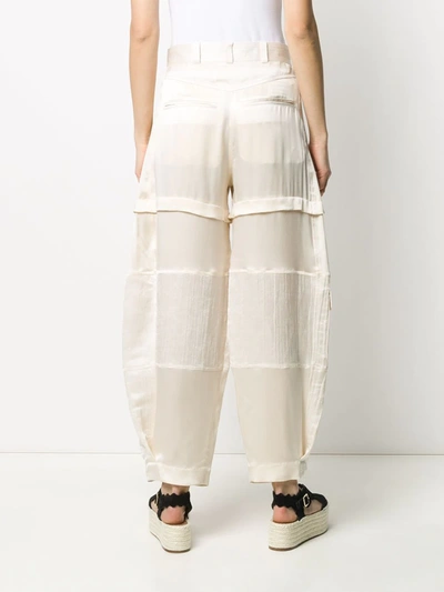 Shop Lanvin Wide-leg Trousers In Neutrals