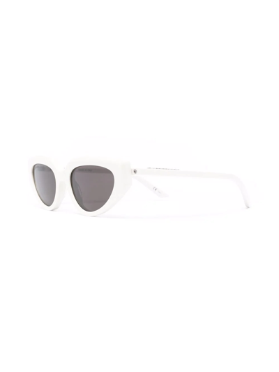 Shop Balenciaga Cat-eye Frame Sunglasses In 白色