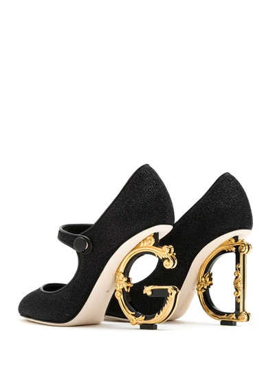 Shop Dolce & Gabbana Mary Jane Sculpted Heel Pumps In Black
