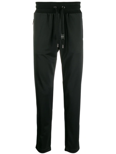Shop Dolce & Gabbana Patch Logo Track Pants In Black