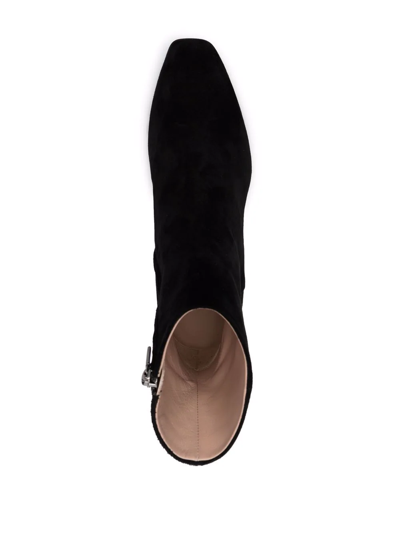 Scarosso Ambra 40mm Square-toe Boots In Schwarz