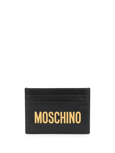 Shop Moschino Logo Cardholder In Black