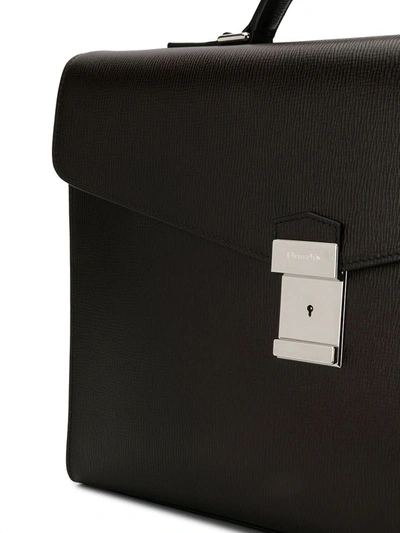 Shop Church's Warwick Logo Engraved Briefcase In Black