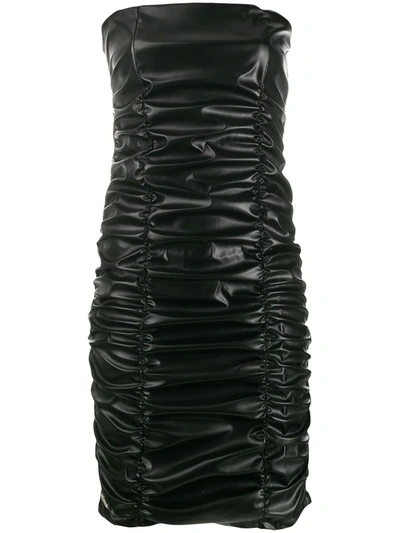 Shop Philipp Plein Ruched Cocktail Dress In Black