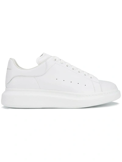 Shop Alexander Mcqueen Mono Oversized Sole Sneakers In White