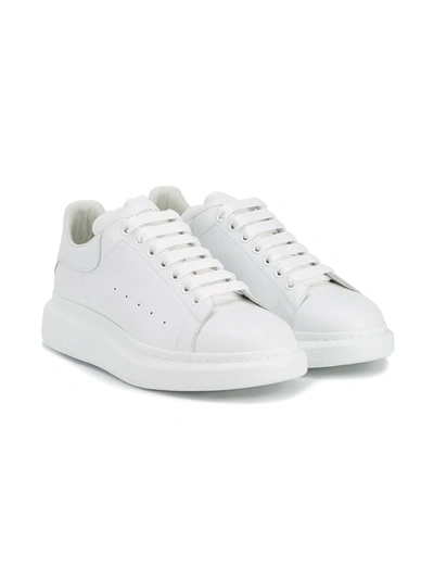 Shop Alexander Mcqueen Mono Oversized Sole Sneakers In White