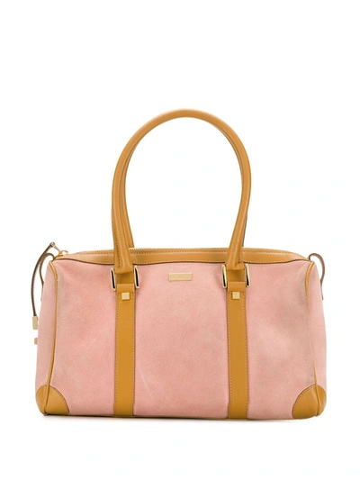 Pre-owned Gucci Two-tone Duffle Bag In Pink