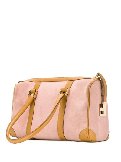 Pre-owned Gucci Two-tone Duffle Bag In Pink