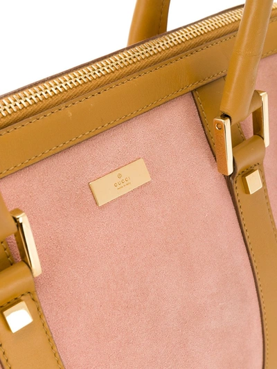 Pre-owned Gucci Two-tone Duffle Bag In Pink