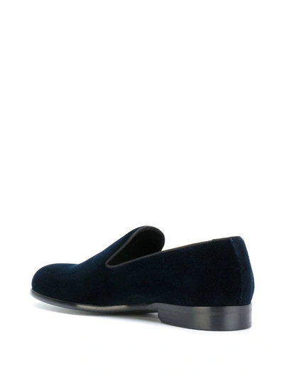 Shop Dolce & Gabbana Classic Velvet Slippers In Blue