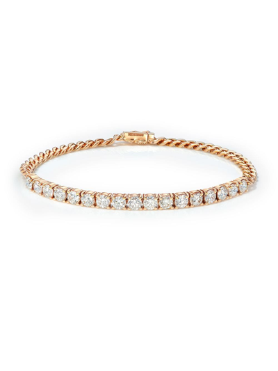 Shop Anita Ko 18kt Rose Gold Diamond Cuban Link Bracelet